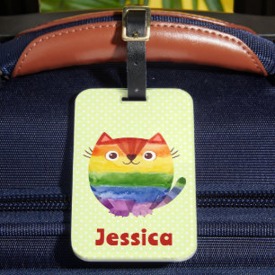 Etiqueta De Bagagem Marca d'água Personalizada do Gatinho do Orgulho d