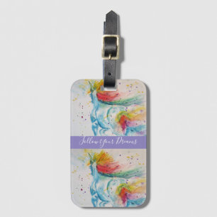 Etiqueta De Bagagem Marca de Bagagem do Arco-Arco de Pintura em Água d