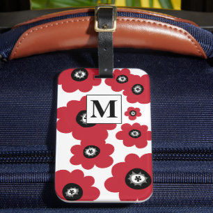 Etiqueta De Bagagem Marca de bagagem do Monograma Floral Trendy
