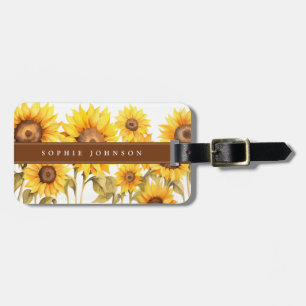 Etiqueta De Bagagem Marca de Bagagem Flores Aquarela