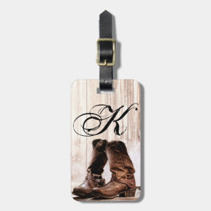 Etiqueta De Bagagem Marca de Bagagem Personalizada Boots Country Rusti