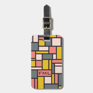 Etiqueta De Bagagem Marca de bagagem personalizada do padrão geométric