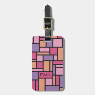 Etiqueta De Bagagem Marca de bagagem personalizada do padrão geométric