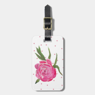 Etiqueta De Bagagem Marca de bagagem personalizada Peônia Rosa