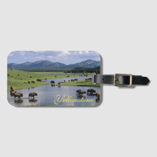Etiqueta De Bagagem Marca de Bagagem Yellowstone-Buffalo