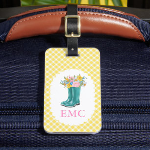 Etiqueta De Bagagem Marca de identificação de bolsa escolar com botas
