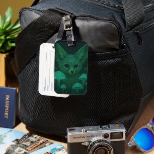 Etiqueta De Bagagem Marca de Viagem Raposa Mística Fairycore Biolumi