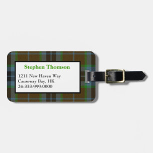 Etiqueta De Bagagem Marca de Xadrez Brown Thomson Tartan