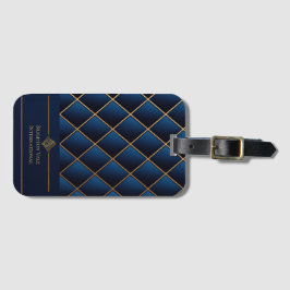 Etiqueta De Bagagem Marcação de Bagagem Personalizada Navy Dourado Lux