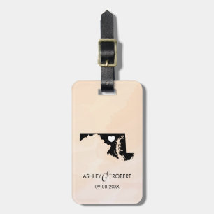 Etiqueta De Bagagem Marcar Bagagem de Casamento de Maryland, Nome do C