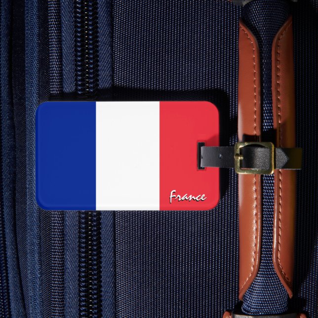 Etiqueta De Bagagem Marcas de Bagagem da França, Bandeira francesa pat (Frente Insitu 4)