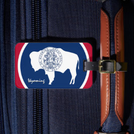 Etiqueta De Bagagem Marcas de Bagagem Wyoming, Bandeira de Wyoming pat