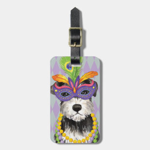 Etiqueta De Bagagem Mardi Gras Mini Schnauzer