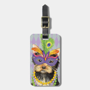 Etiqueta De Bagagem Mardi Gras Yorkie