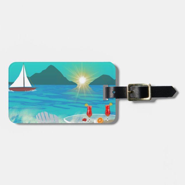 Etiqueta De Bagagem Margaritaville (Frente Horizontal)