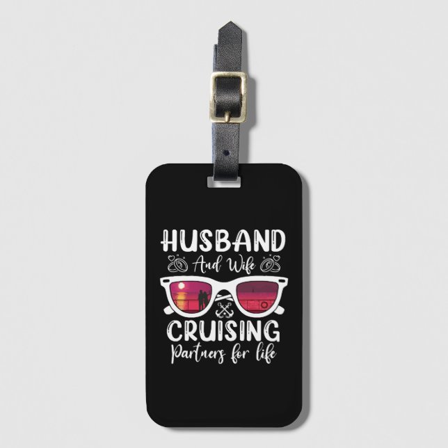 Etiqueta De Bagagem Marido Esposa Cruzando Parceiros para a Vida (Frente Vertical)