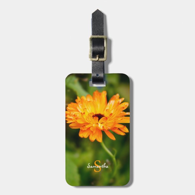 Etiqueta de bagagem Marigold laranja (Frente Vertical)