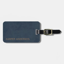 Etiqueta De Bagagem Marinho Azul Moderno Simples