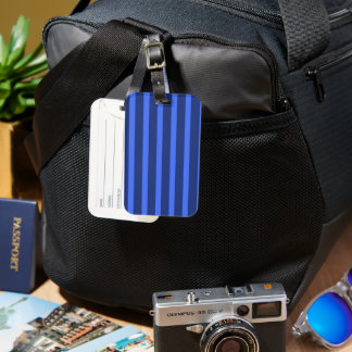 Etiqueta De Bagagem Marinho azul Simples Moderno Nome da Faixa de Duas