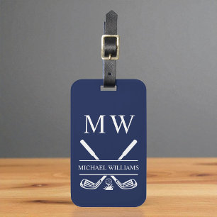 Etiqueta De Bagagem Marinho Blue Personalizado Monograma Clusters de G