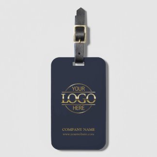 Etiqueta De Bagagem Marinho simples moderno Logotipo comercial azul