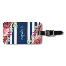 Marinho Stripes Borgonha Blush Monograma Floral