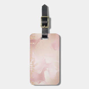 Etiqueta De Bagagem Mármaco de Blush Rosegold com Glitter Glitter Dour