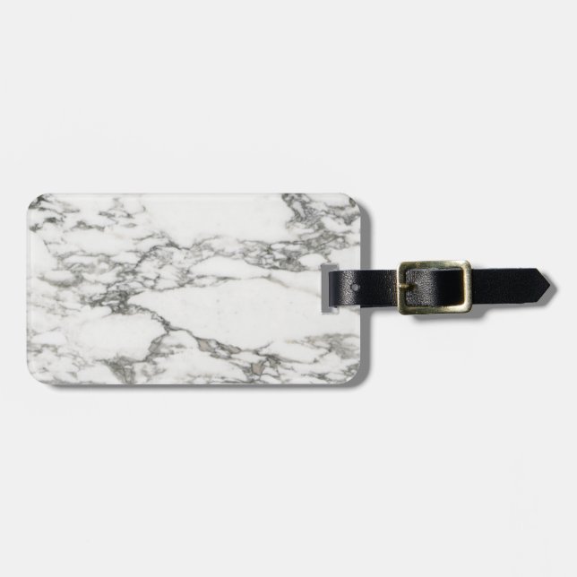Etiqueta De Bagagem Mármore branco (Frente Horizontal)