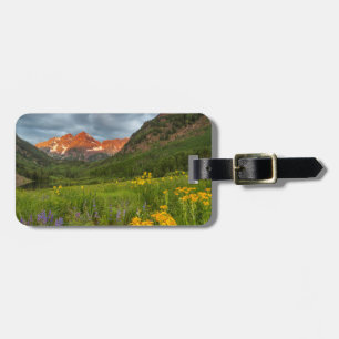 Etiqueta De Bagagem Maroon Bells Reflete No Calm Maroon Lake