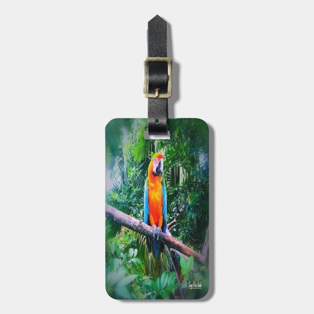 Etiqueta De Bagagem Martinique Macaw (Frente Vertical)