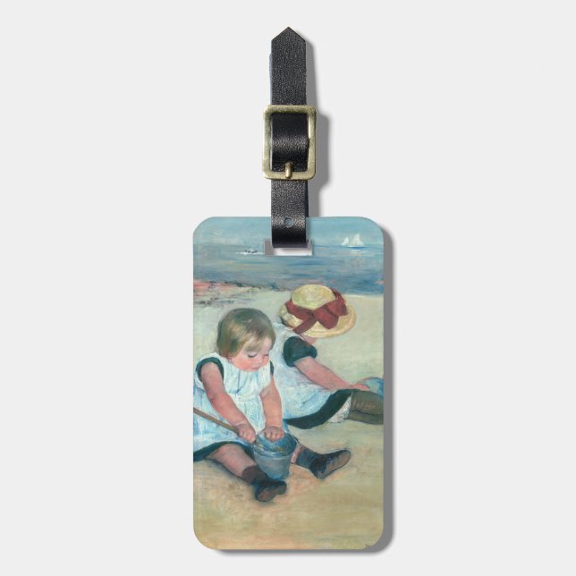 Etiqueta De Bagagem Mary Cassatt - Crianças Brincando na Praia (Frente Vertical)