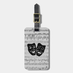 Etiqueta De Bagagem Máscaras de prata da música e do teatro