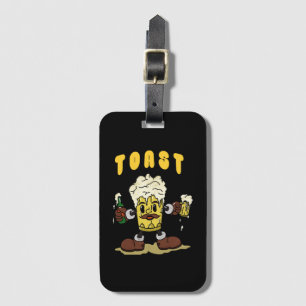 Etiqueta De Bagagem Mascote da Torrada de Cerveja