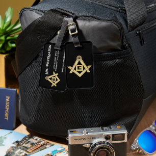 Etiqueta De Bagagem Masonic Ouro Rush
