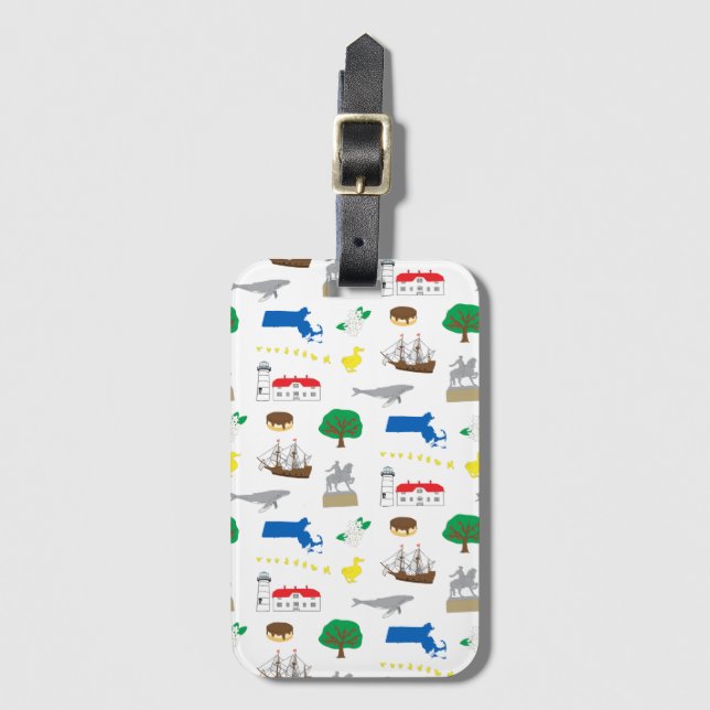 Etiqueta De Bagagem Massachusetts (Frente Vertical)