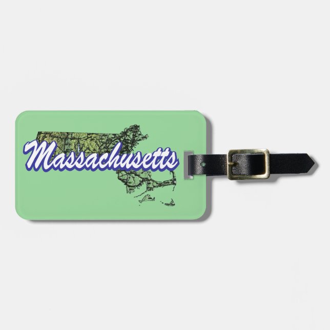 Etiqueta De Bagagem Massachusetts (Frente Horizontal)