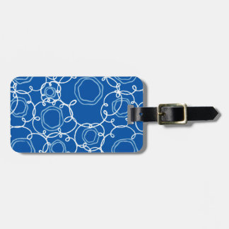 Etiqueta De Bagagem Matriz Floral Abstrata (Azul Real) Arte Refinada