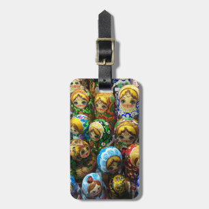 Etiqueta De Bagagem Matryoshka Dolls Souvenir Kiosk Foto Viagem
