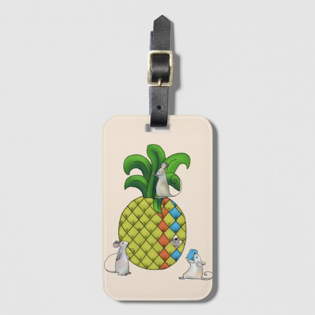 Etiqueta De Bagagem Mäuse nähen Ananas (Frente Vertical)