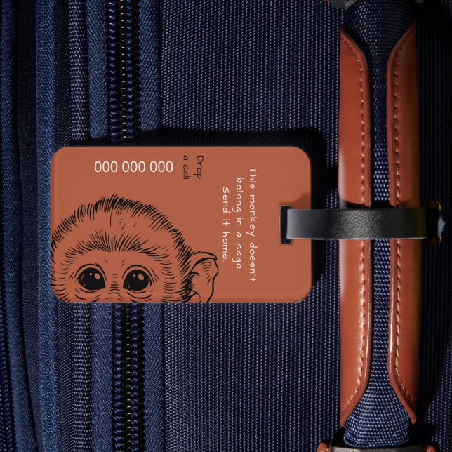 Etiqueta De Bagagem Me and my monkey funny version 2 (Verso Insitu 2)