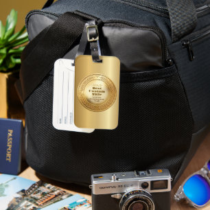 Etiqueta De Bagagem Medal Personalizado 3D Realista Folha Dourada Edit