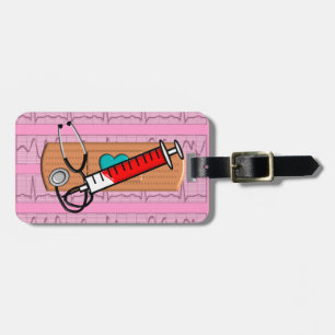 Etiqueta De Bagagem Médico - Grande Bandaid Rosa II