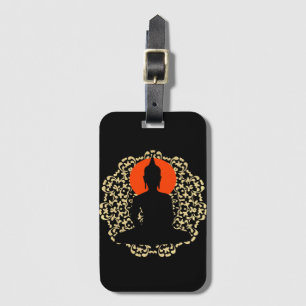 Etiqueta De Bagagem Meditar Design de relaxamento espiritual Silhouett