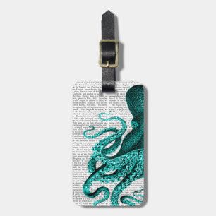 Etiqueta De Bagagem Meio Verde de Octopus