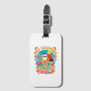 Etiqueta De Bagagem Mele Kalikimaka para um Natal havaiano brilhante