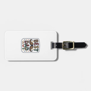 Etiqueta De Bagagem Melhor Design de Pai Bigode Vintage Vector Pai_1