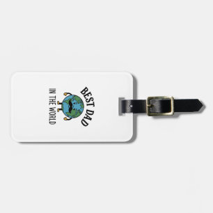 Etiqueta De Bagagem Melhor Pai do Mundo Terra Bigode Camisa Design_
