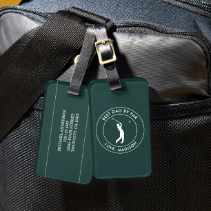 Etiqueta De Bagagem Melhor Pai Por Par Personalizado Nome Golfista Per