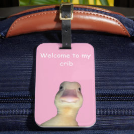 Etiqueta De Bagagem Meme de Pato Engraçado – “Bem-vindo ao Meu Quarto”
