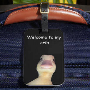 Etiqueta De Bagagem Meme de Pato Engraçado – “Bem-vindo ao Meu Quarto”